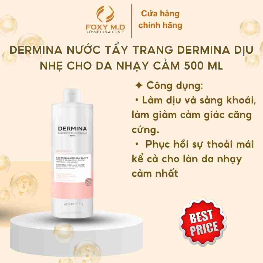 DERMINA Nước Tẩy Trang Dermina Dịu Nhẹ Cho Da Nhạy Cảm 500 Ml